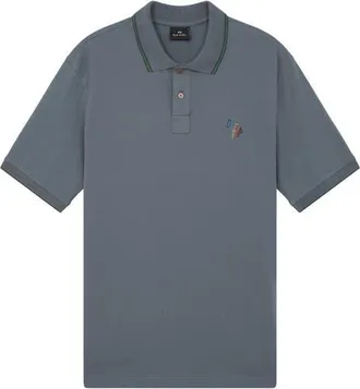 Paul Smith Regular Fit Tipped Cotton Piqu&eacute; Polo in Anthracite at Nordstrom, Size Xx-Large