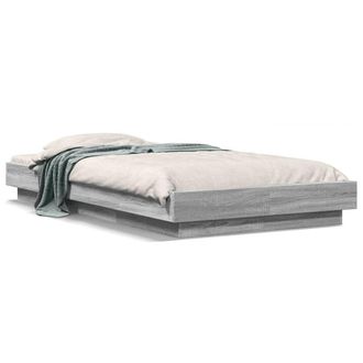 Berkfield Home Bed Frame with LED Lights without Mattress Grey Sonoma 100x200cm | Size: 100x200 cm