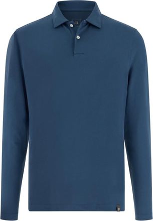 Boggi Milano appliqu&eacute;d pique polo shirt - men - Cotton/Polyester/Elastane - M - Blue