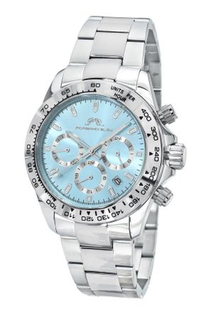 Porsamo Bleu Preston Stainless Steel Silver Tone & Ice Blue Mens Watch 1036APRS