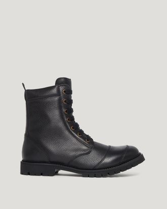 Belstaff Resolve Motorcycle Boots Mens Tumbled Leather Black Size UK 10.5