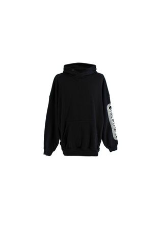 Daniel Patrick Black cotton jersey logo embroidered hoodie Size S