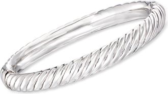 Ross-Simons Sterling Silver Spiraled Oval Bangle Bracelet