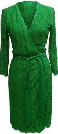Diane Von F&uuml;rstenberg Julianna Wrap Dress In Green Silk