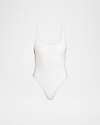 Burberry Sorcha Check Trim One-Piece Swimsuit