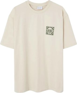 Les Deux Goods logo-print boxy shirt - men - Cotton - L - Neutrals