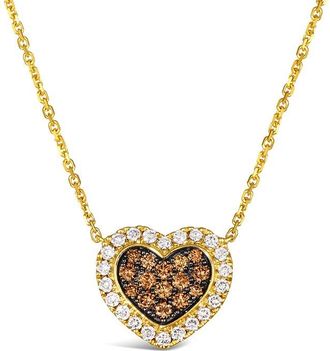 Le Vian Chocolate Hearts 14K 0.64 Ct. Tw. Diamond Heart Adjustable Necklace