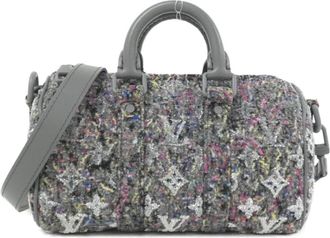 Louis Vuitton Gris Wool Felt Boston Bag (Pre-Owned)
