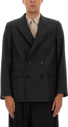 Dries Van Noten Double-Breasted Wide Lapel Wool Jacket