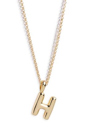 Argento Vivo Puffy A Initial Pendant Necklace in Two Tone at Nordstrom