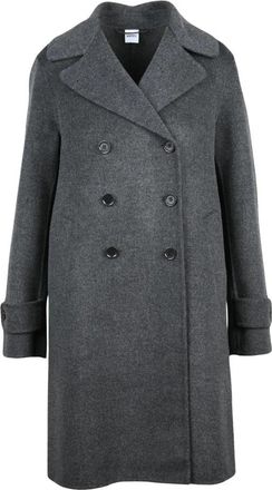 Aspesi Dubbele-breasted jas - Dames - Mantel - Grijs - M - Wol - Jassen