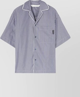 Palm Angels striped logo-print shirt
