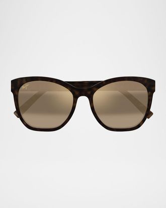 Maui Jim Mens Alulu Acetate Cat-Eye Sunglasses