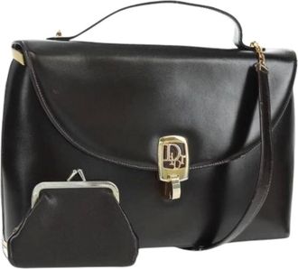 Dior Pre-owned Handbags, female, Black, Size: ONE SIZE Pre-owned Enamel Hand Bag