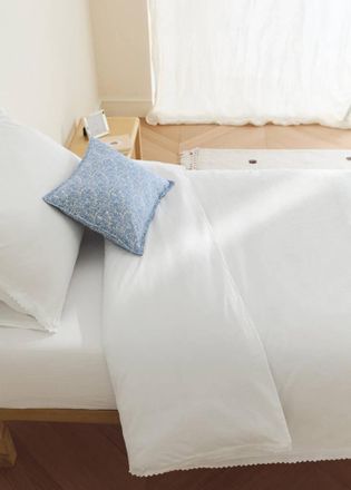 Mango Copripiumino bimbo/a percalle garment-washed letto 90 cm bianco - Home - Letto 90 cm - MANGO HOME