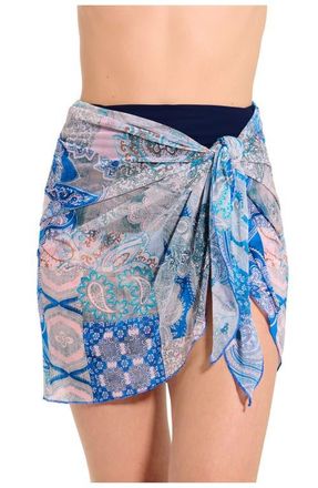 Gottex Mesh Sarong Wrap Skirt in Blue-Multi at Nordstrom