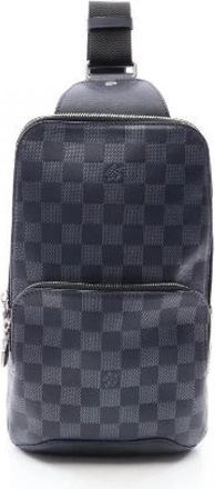 Louis Vuitton Pre-owned Avenue Damier Infini Sling Bag - Heren - Vintage Schoudertas - Blauw - ONE Size - Leer - Vintage
