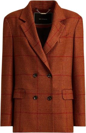 Kiton Zijde Kasjmier Double-Breasted Jas - Dames - Blazers - Bruin - L - Kasjmier - Jassen