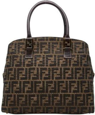 Fendi Pre-owned Handbags, female, Brown, Size: ONE SIZE Pre-owned Zucca Canvas Handbag