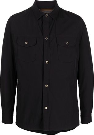 Moorer press-stud fastening shirt jacket - men - Modal/Polyurethane/Polyamide/Polyamide - 56 - Blue