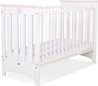 OEM Cuna De Madera 120x60cm Lorenzo Iii Blanca Y Rosa, Con Protectores De Mordedores