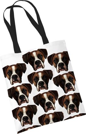 Bang Tidy Clothing Boxer Tote Bag Gifts for Dog Lovers Print Bags with Dogs on White