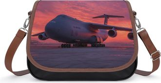 Generic C-5 Galaxy Transport Plane Us Air Force Airplane Crossbody Bags for Women Shoulder Messenger Bag Purse Handbags