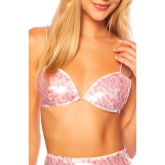 Susana Monaco Dot Sequin Bikini Top in Ballet Slipper at Nordstrom Rack, Size X-Small