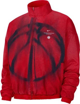 Nike Mens Washington Wizards Standard Issue Basketball Woven Jacket in Red | II6297-657