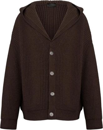 Dondup Cardigan van pure wol - Dames - Vesten - Bruin - M - Wol - Truien & Vesten