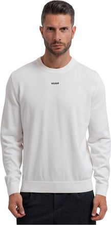 HUGO BOSS Truien & Vesten, Heren, Wit, XL, Round-neck Truien