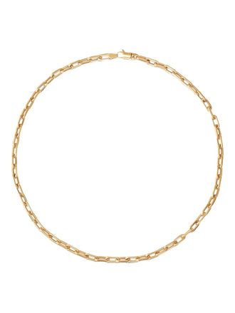 Sara Weinstock 18K yellow gold rectangle charm necklace