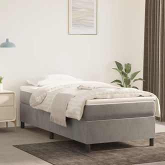 vidaXL Vidaxl - Estructura De Cama Sin Colch&oacute;n Terciopelo Gris Claro 100x200 Cm