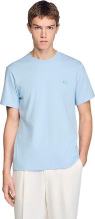 Sandro T-shirt with double S patch in Sky Blue at Nordstrom, Size Xx-Large