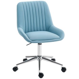 HOMCOM Sedia Moderna Ad Altezza Regolabile In Silicone Pu Blu - Homcom