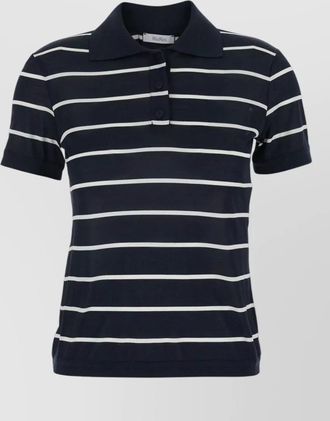 Max Mara silk striped short-sleeve polo shirt