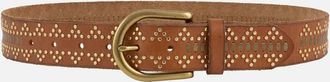 Amsterdam Heritage Womens Elora Leather Studded Belt In Cognac