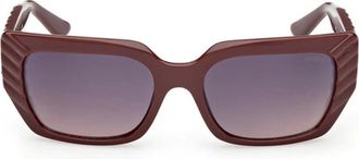 Guess Accessoires, Dames, Bruin, ONE Size, Strakke Rechthoekige Zonnebril