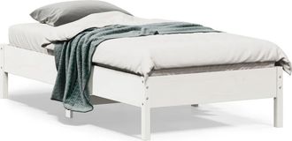 vidaXL Estructura De Cama Sin Colch&oacute;n Madera Maciza Blanca 75x190 Cm Vidaxl