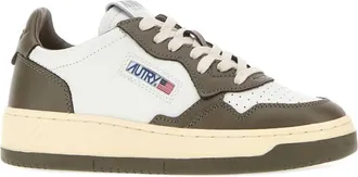 Autry Womens Two-Tone Leather Medalist Sneakers Leatleatwhtchoco