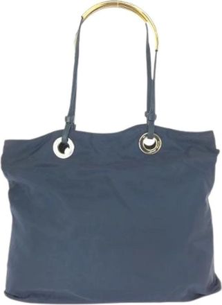 Prada Pre-owned Tessuto Nylon Tote Bag - Dames - Vintage Shopper - Blauw - ONE Size - Nylon - Vintage