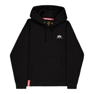 Alpha Industries Basic Hoody Small Logo - Heren - Hoodies - Zwart - M - Katoen - Hoodies & sweatvesten