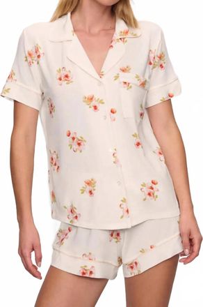 Eberjey Womens Floral Bloom Relaxed Short Pj Set In Ivory Floral