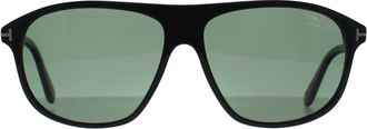 Tom Ford Aviator Mens Shiny Black Green Polarized Prescott FT1027 - One Size