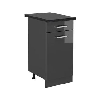Vicco Mueble Bajo De Cocina R-line, Antracita Alto Brillo, 40 Cm, Et Antracita