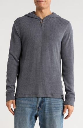 Lucky Brand Waffle Fleece Henley Hoodie in Iron Gate at Nordstrom Rack, Size Xx-Large