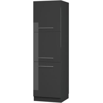 Vicco Armario Para Horno Empotrado Fame-line, Antracita Alto Brillo, 60 Cm, Vicco