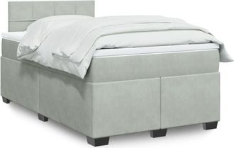 vidaXL Cama Box Spring Con Colch&oacute;n Terciopelo Gris Claro 120x190 Cm Vidaxl