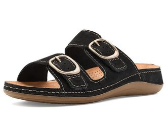 Clarks Cecily Step Womens Sandals Black Nubuck : 6.5 B - Medium, Suede