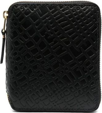 Comme Des Garçons zip around textured wallet - unisex - Calf Leather - One Size - Black